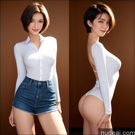 ai nude image of pics of Athlete Small Tits Small Ass Skinny Long Legs Pubic Hair 18 Happy Short Hair Cafe Side View Back View High Socks High Heels Micro Skirt Shirt Tie Partially Nude Bright Lighting