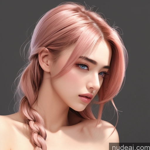 related ai porn images free for Woman Small Tits Fairer Skin 18 Front View Nude Pink Hair Braided Russian Sad