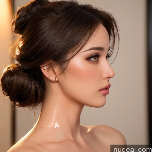 related ai porn images free for Woman One Big Ass 30s Sad Brunette Hair Bun Japanese Nude Transparent Bright Lighting Detailed