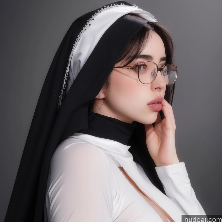 Billie Eilish Nun Nun Oufit With Breast Curtains (Houshou Marine Style) Church Pregnant Bj_Devil_angel Blowjob Cumshot Woman, Sucking A Cock Testicle Sucking Maske's Balls Deep Deepthroat 18 20s Shocked Serious Dark Lighting Detailed