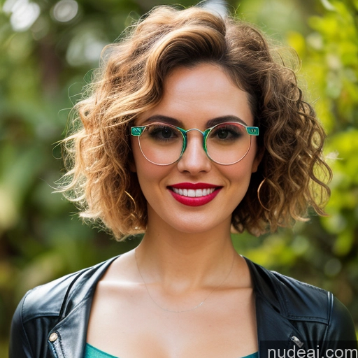 ai nude image of araffe woman with glasses and a green top posing for a picture pics of Woman 18 One Perfect Boobs Glasses Lipstick Big Ass Curly Hair Short Hair Happy Hair Bun Brunette Latina Mirror Selfie Bathroom Front View Nude Topless