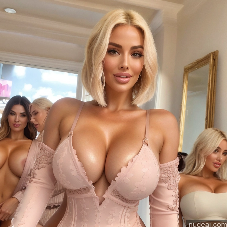 related ai porn images free for Bimbo Two Huge Boobs 40s Happy Blonde Straight White Mirror Selfie Front View Back View T-pose Topless Detailed Several Mall Short Hair