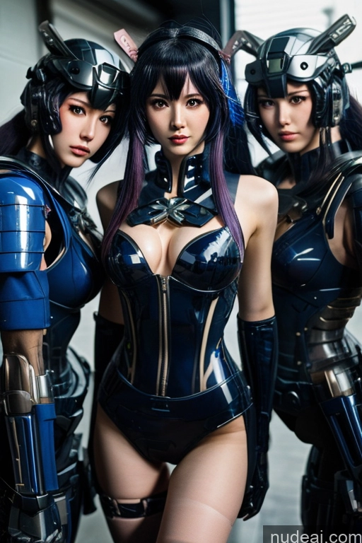 1girl Hu Tao: Genshin Impact Cosplayers SuperMecha: A-Mecha Musume A素体机娘 Blue Hair