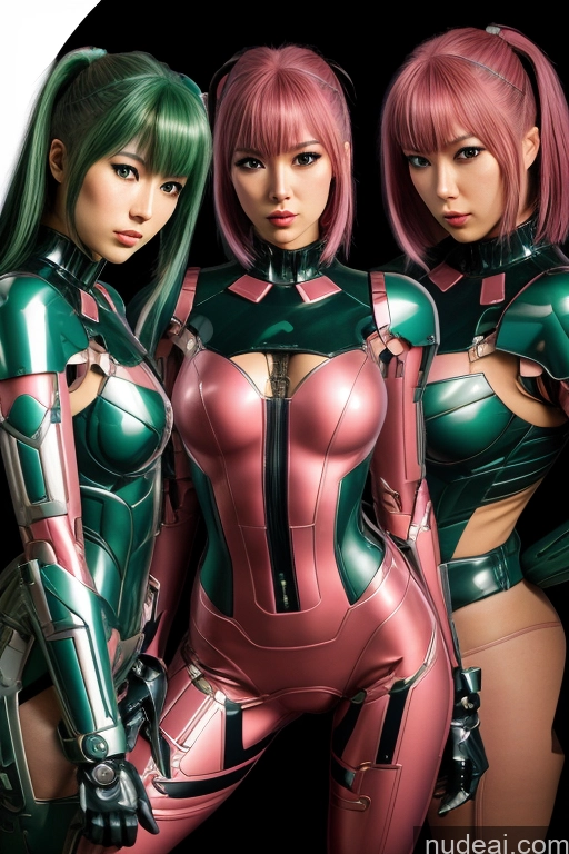 ai nude image of pics of 1girl SuperMecha: A-Mecha Musume A素体机娘 Green Hair