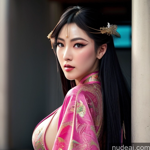 ai nude image of pics of 1girl Kimono MuQingQing Blue Hair