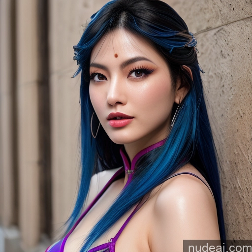 ai nude image of pics of 1girl MuQingQing Blue Hair