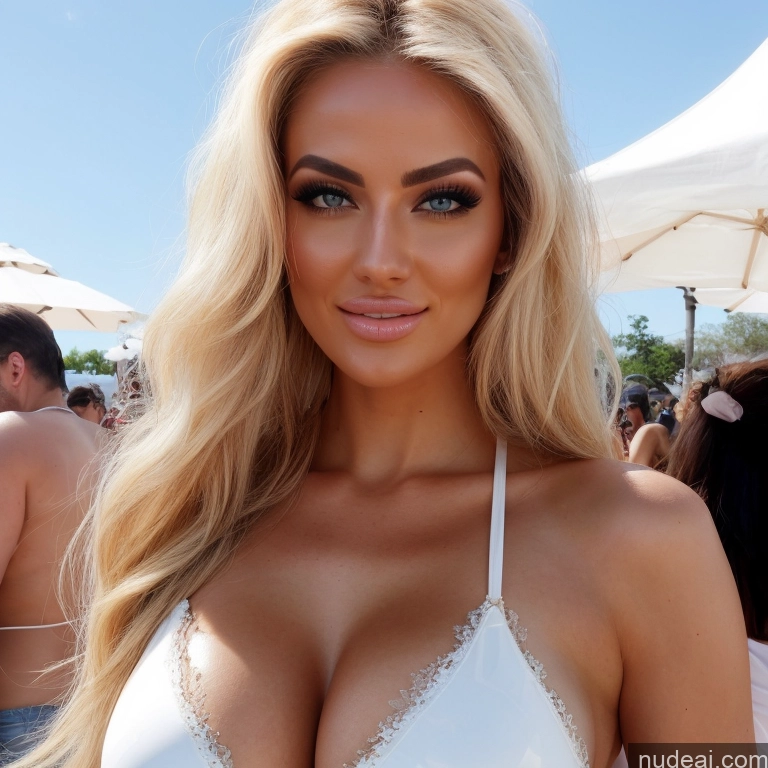 related ai porn images free for Woman Two Busty Huge Boobs Pubic Hair Tanned Skin 20s Happy Blonde Pouting Lips Straight Messy Swedish White Scandinavian Front View Nude T-pose Several Pool Partially Nude Cleavage Simple