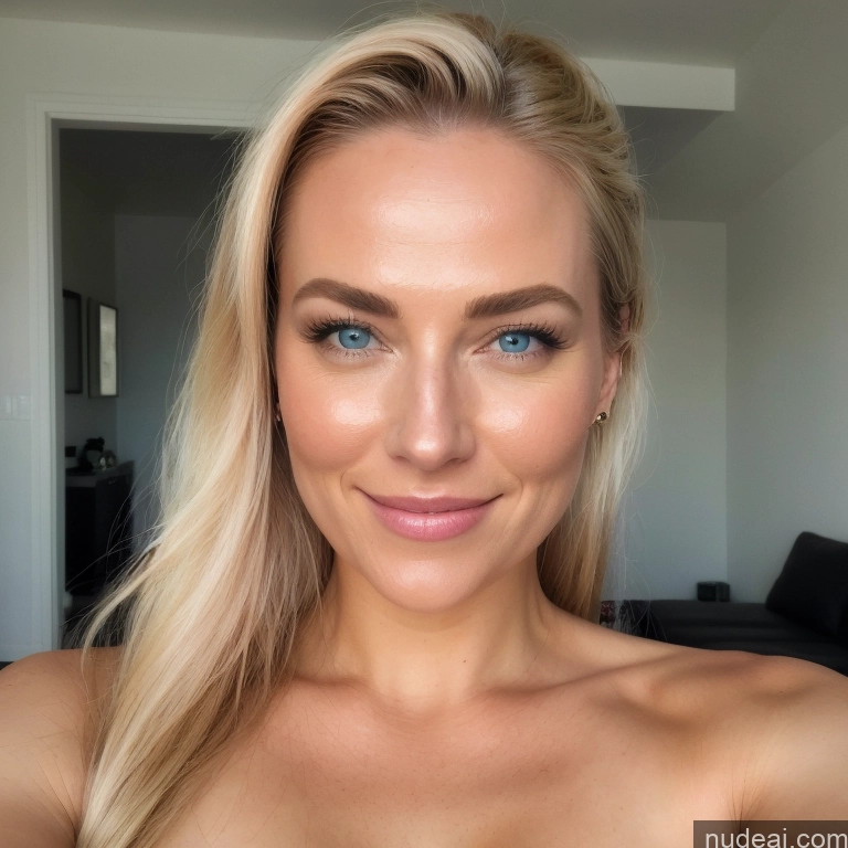 ai nude image of pics of Blonde Ponytail Mirror Selfie T-pose Topless Miss Universe Model Busty Huge Boobs 20s Detailed Cleavage Athlete Cyborg Nude Sexy Face Happy Bedroom Scandinavian