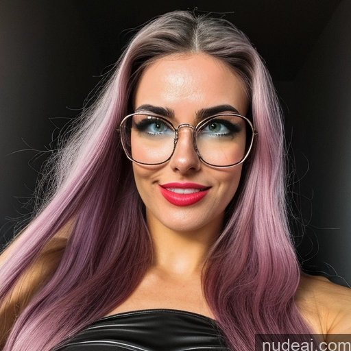 ai nude image of pics of Woman Two Huge Boobs Glasses Small Ass Skinny Perfect Body 18 Ahegao Purple Hair Pigtails Spanish Mirror Selfie Locker Room Front View Nude Topless Jewelry Bright Lighting