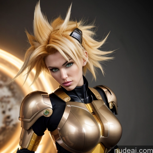 Super Saiyan SuperMecha: A-Mecha Musume A素体机娘 Nude Blonde Super Saiyan 4