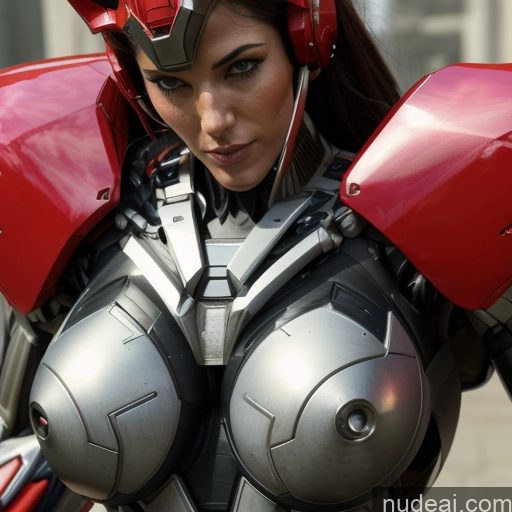 Woman Busty Muscular Abs Perfect Boobs Superhero Front View SuperMecha: A-Mecha Musume A素体机娘 REN: A-Mecha Musume A素体机娘 SSS: A-Mecha Musume A素体机娘