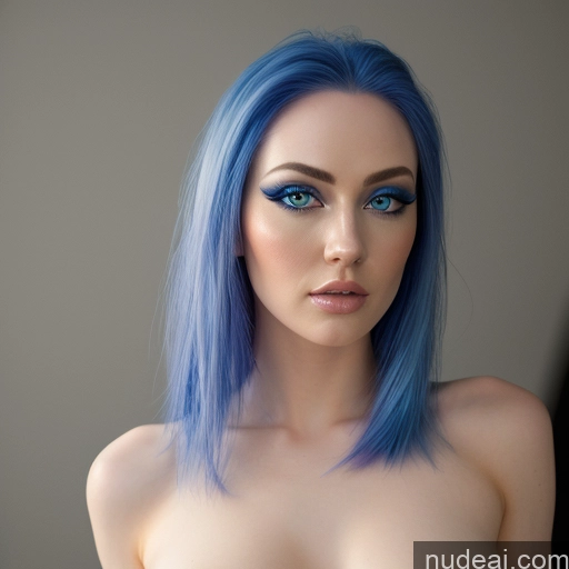 Rainbow Haired Girl Deep Blue Eyes Nude Clown