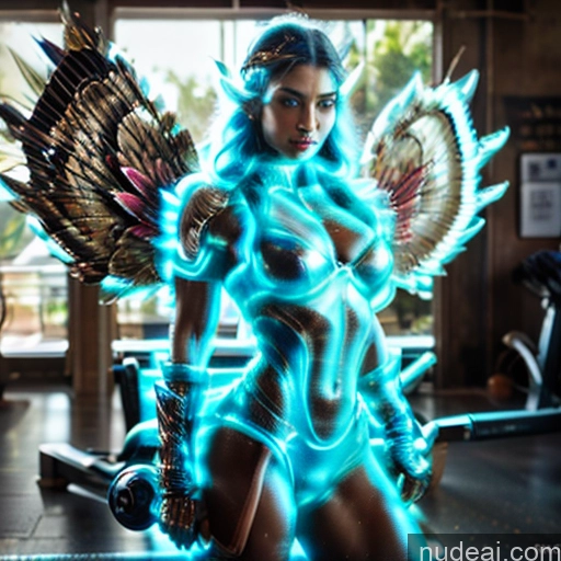 related ai porn images free for Woman Busty Muscular Abs Front View Has Wings Angel Fantasy Armor Viking Bodybuilder Perfect Boobs Detailed Deep Blue Eyes Blue Hair Neon Lights Clothes: Blue Fairy