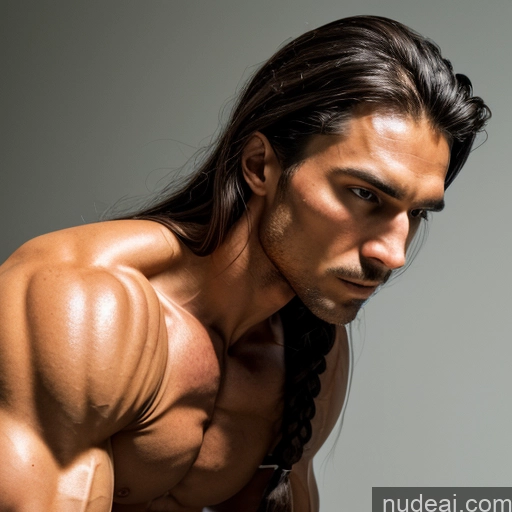 ai nude image of pics of Model Bodybuilder One Beautiful Muscular Small Ass Abs Long Hair Perfect Body Tall 20s Sexy Face Angry Middle Eastern White Skin Detail (beta) Gym Hot Tub Close-up View Side View Nude Bright Lighting Detailed