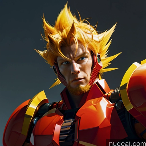 ai nude image of arafed image of a man with a red and yellow suit and a red helmet pics of Super Saiyan 4 Super Saiyan Bodybuilder SuperMecha: A-Mecha Musume A素体机娘