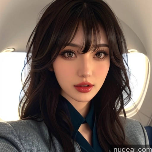 related ai porn images free for Bangs Wavy Hair Flight Attendant