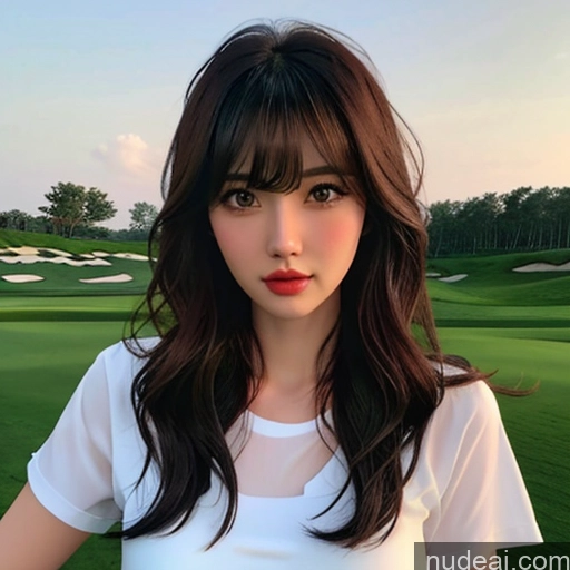 related ai porn images free for Bangs Wavy Hair Looking At Sky Golf