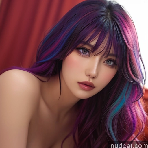 related ai porn images free for Bangs Wavy Hair Rainbow Haired Girl