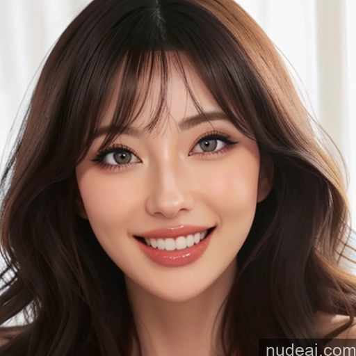 related ai porn images free for Woman Bangs Wavy Hair Happy