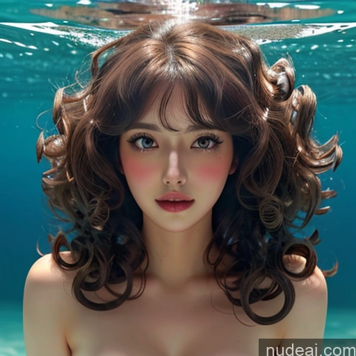 Nude Looking At Sky Bangs Curly Hair Master Underwater Arien_dragon