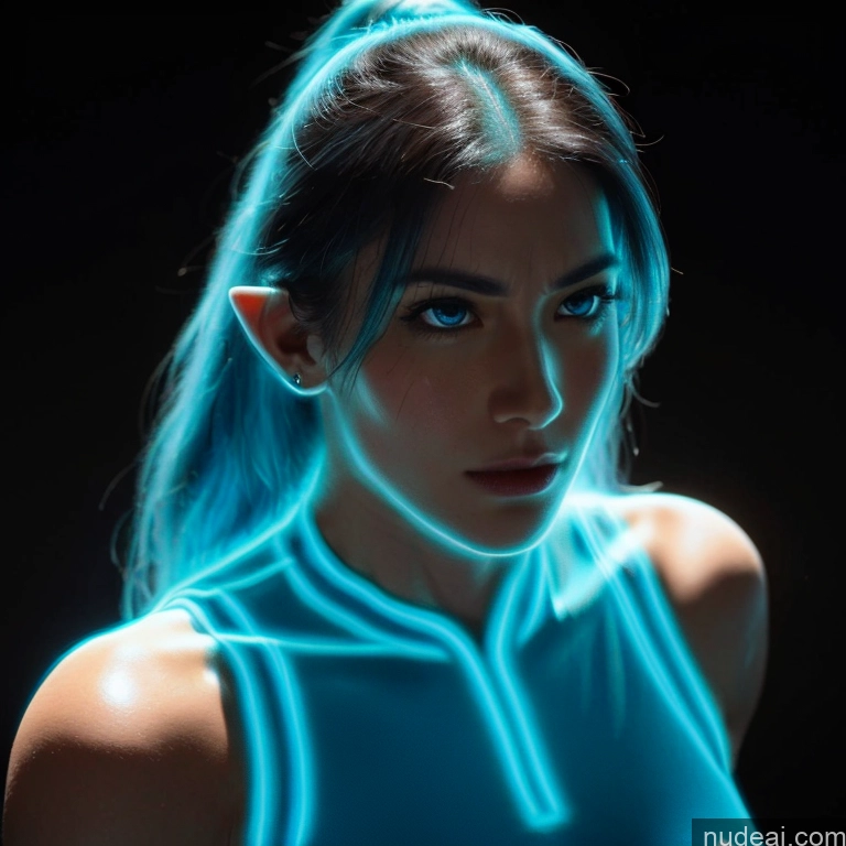 related ai porn images free for Superhero Captain Marvel Cosplay Woman Busty Perfect Boobs Muscular Abs Bodybuilder Blue Hair Deep Blue Eyes Neon Lights Clothes: Blue Battlefield Front View