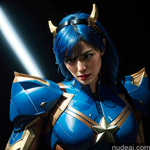 related ai porn images free for Superhero Captain Marvel Woman Busty Perfect Boobs Muscular Abs Bodybuilder Blue Hair Front View SuperMecha: A-Mecha Musume A素体机娘