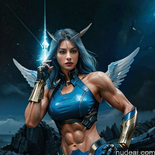 related ai porn images free for Woman Bodybuilder Busty Muscular Abs Perfect Boobs Blue Hair Skin Detail (beta) Front View Cosplay Superhero Detailed SuperMecha: A-Mecha Musume A素体机娘 Captain Marvel Battlefield Has Wings Deep Blue Eyes Angel