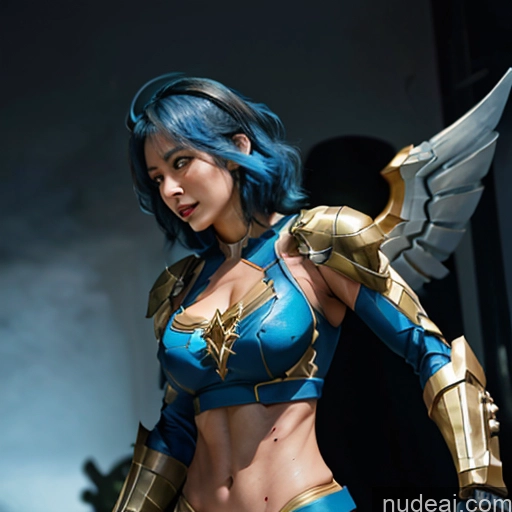 related ai porn images free for Woman Bodybuilder Busty Muscular Abs Perfect Boobs Blue Hair Skin Detail (beta) Front View Cosplay Superhero Detailed Captain Marvel Has Wings SuperMecha: A-Mecha Musume A素体机娘