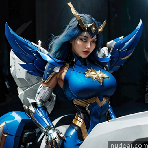 related ai porn images free for Woman Bodybuilder Busty Muscular Abs Perfect Boobs Blue Hair Skin Detail (beta) Front View Cosplay Superhero Detailed Captain Marvel Has Wings SuperMecha: A-Mecha Musume A素体机娘