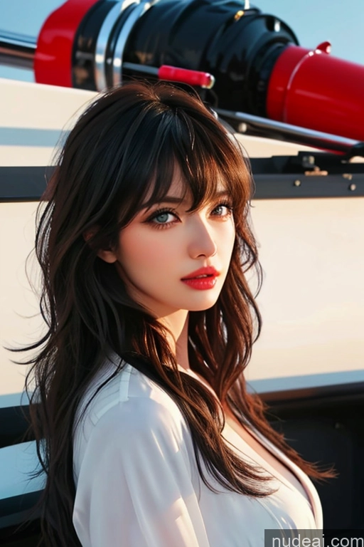 related ai porn images free for Bangs Wavy Hair Looking At Sky Firefighter