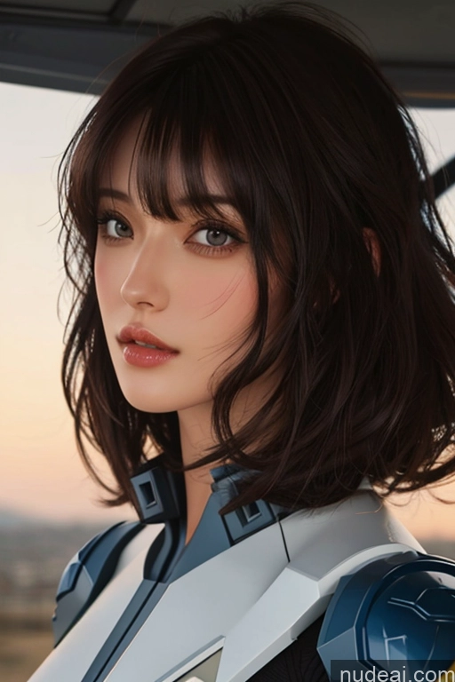 related ai porn images free for Bangs Wavy Hair Looking At Sky Mech Suit