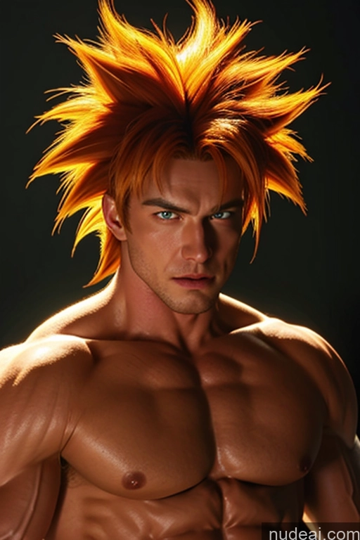 ai nude image of arafed male with orange hair and a shirtless torso pics of Super Saiyan 4 Super Saiyan Bodybuilder Doctor