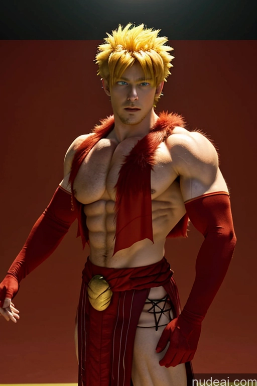 Super Saiyan 4 Super Saiyan Bodybuilder Outfit-tsubaki, Breast Curtain, Red Skirt, Red Sailor Collar, Elbow Gloves