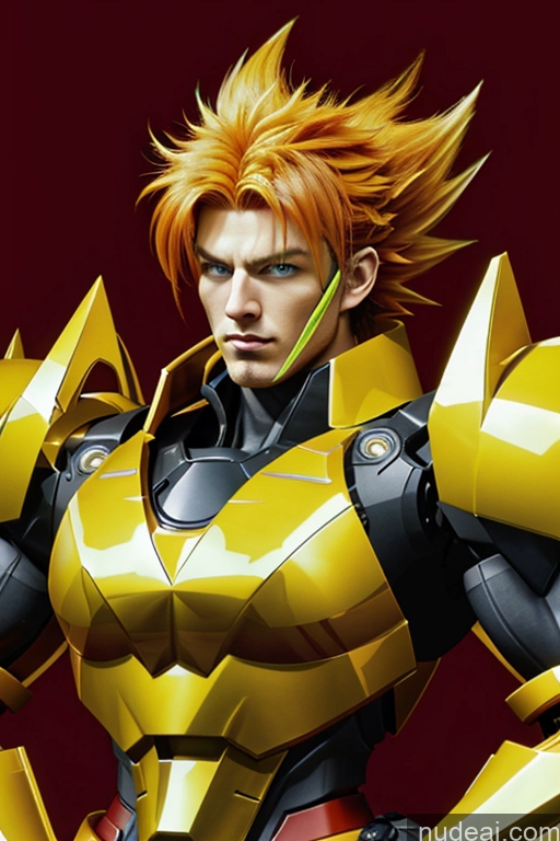 ai nude image of a close up of a person with a yellow and black suit pics of Super Saiyan 4 Super Saiyan Bodybuilder SuperMecha: A-Mecha Musume A素体机娘