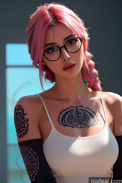 related ai porn images free for Bimbo Perfect Boobs Beautiful Glasses Tattoos Muscular Dark Skin 20s Sexy Face Pink Hair Braided Brazilian Bedroom Front View High Socks Topless