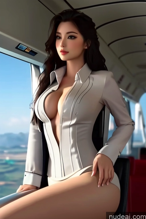 related ai porn images free for Looking At Sky LanLingEr Busty Wavy Hair Flight Attendant