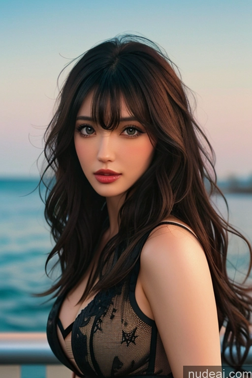 related ai porn images free for Bangs Wavy Hair Looking At Sky Halloween