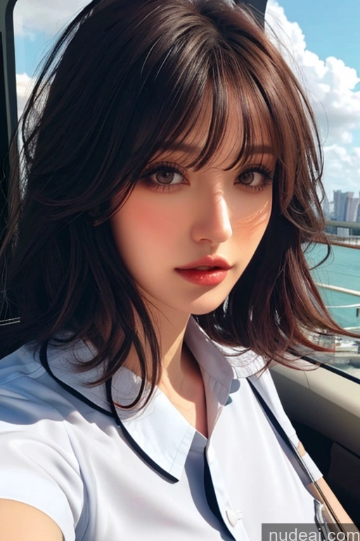 related ai porn images free for Bangs Wavy Hair Looking At Sky Nurse