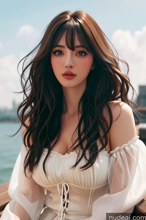 related ai porn images free for Bangs Wavy Hair Looking At Sky Victorian