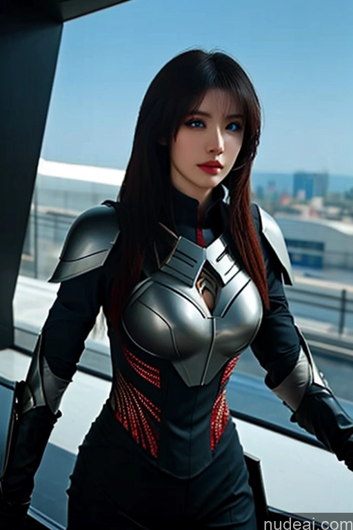 ai nude image of arafed woman in a black suit with a sword and armor pics of Looking At Sky Hu Tao: Genshin Impact Cosplayers Sci-fi Armor