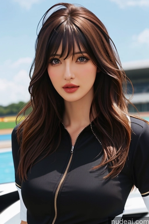 related ai porn images free for Bangs Wavy Hair Looking At Sky Race Driver