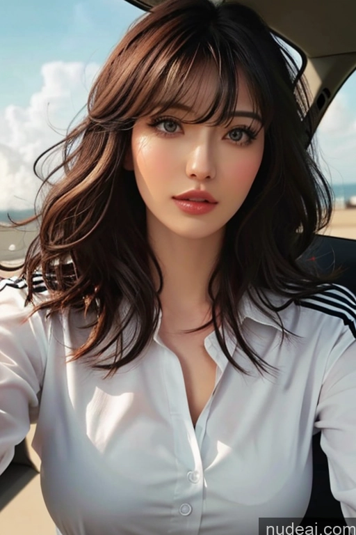 related ai porn images free for Bangs Wavy Hair Looking At Sky Military