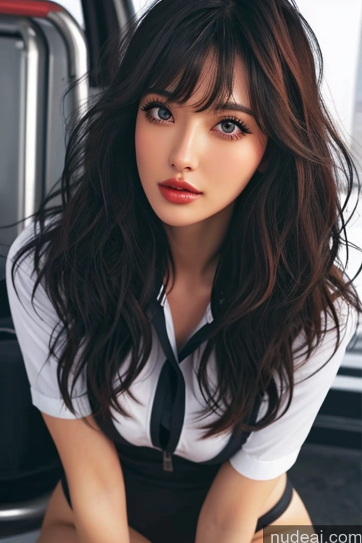 related ai porn images free for Bangs Wavy Hair Looking At Sky Firefighter