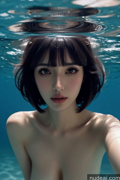 ai nude image of a woman with a very big breast is in the water pics of Looking At Sky Hime Cut Underwater