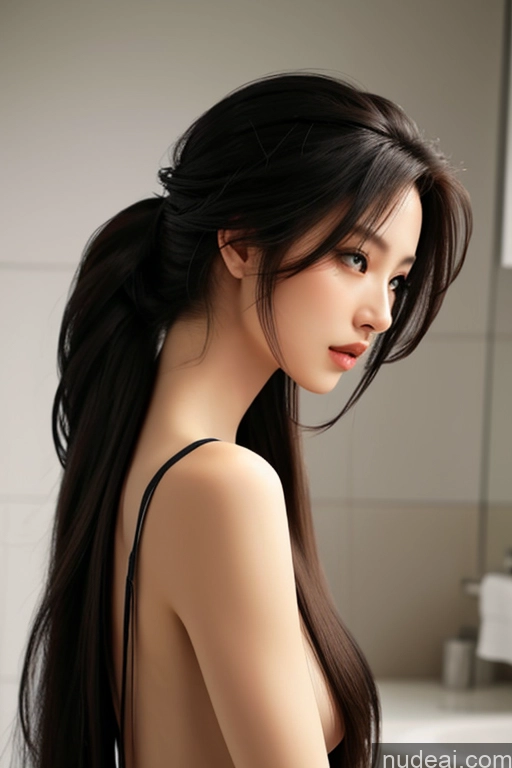 related ai porn images free for Beautiful 18 Chinese Nude Ponytail Sad Bathroom Long Hair On Back