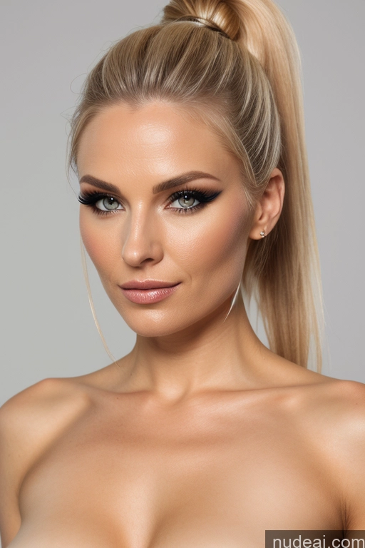 related ai porn images free for Fairer Skin 30s Blonde Ponytail German Soft + Warm Nude Front View