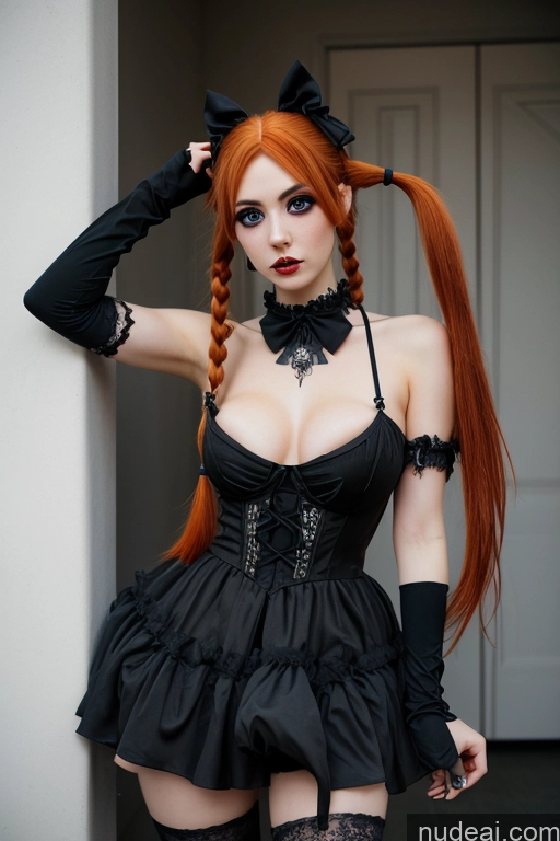 related ai porn images free for Nude Ginger Pigtails Goth Gals V2 Front View High Socks Goth