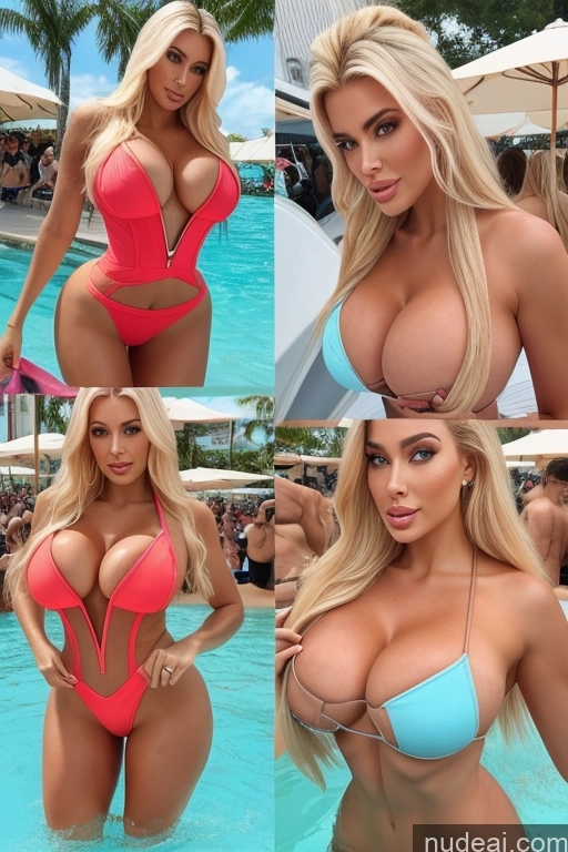 related ai porn images free for Cleavage Partially Nude Huge Boobs Busty Blonde Bimbo 30s Two Miss Universe Model T-pose Bathing Pool Thick Several One Piece Swimsuit Back View