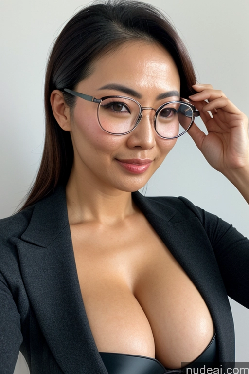 related ai porn images free for Milf Huge Boobs Glasses Asian Japanese Office Nude Secretary 30s Sexy Face Front View