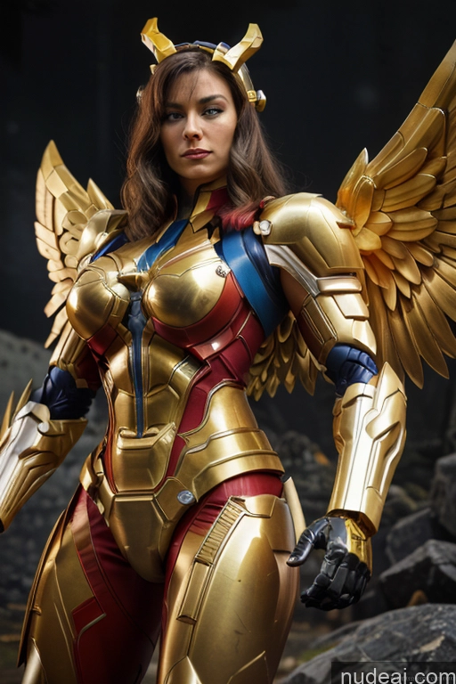 related ai porn images free for Superhero Captain Marvel SuperMecha: A-Mecha Musume A素体机娘 Woman Busty Abs Front View Bodybuilder Muscular Has Wings Angel